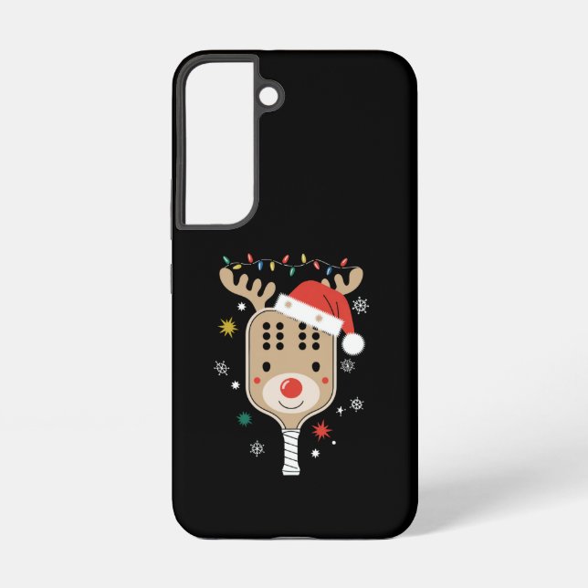 Pickleball Player Christmas Holiday Reindeer Xmas  Samsung Galaxy Case (Back)