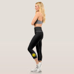 Pickleball Player Club Team Custom Yellow Black Capri Leggings<br><div class="desc">Custom Printed Cute Pickleball Team or Club Capri Leggings with a black and yellow pickle ball and paddle icon and personalized text in a circle around the logo. A sport bag hand towel is a perfect to wear to your practice, tournament or ladder games. These comfortable, high quality leggings are...</div>