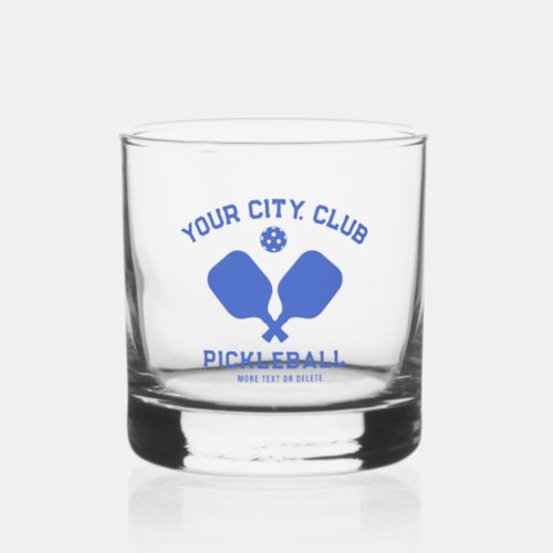Pickleball Player Club Team Name Personalized Whiskey Glass