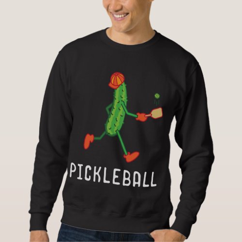 Pickleball Player Coach Vegan Pickle Fruit Sport L Sweatshirt