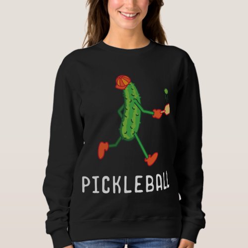 Pickleball Player Coach Vegan Pickle Fruit Sport L Sweatshirt