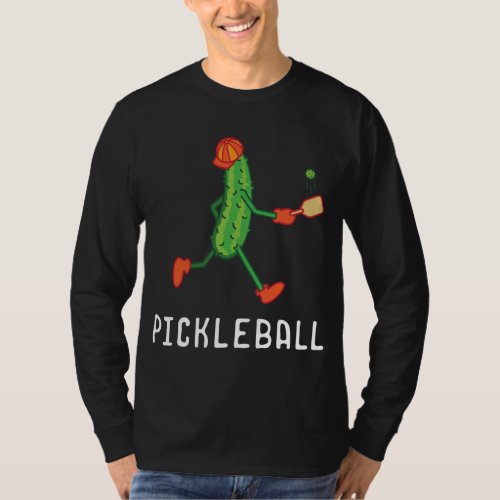 Pickleball Player Coach Vegan Pickle Fruit Sport L T_Shirt