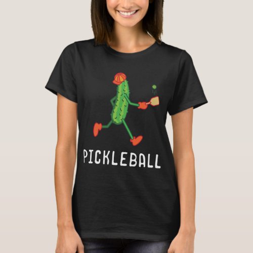 Pickleball Player Coach Vegan Pickle Fruit Sport L T_Shirt