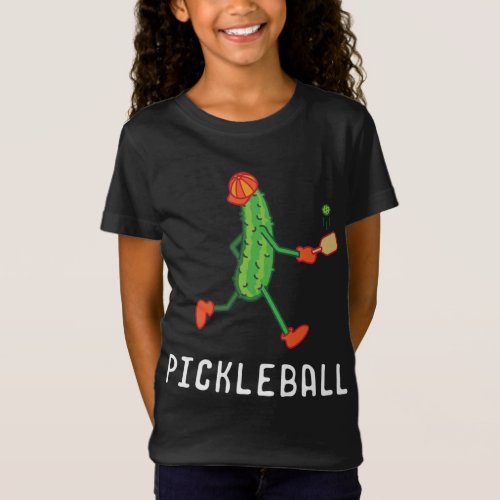 Pickleball Player Coach Vegan Pickle Fruit Sport L T_Shirt