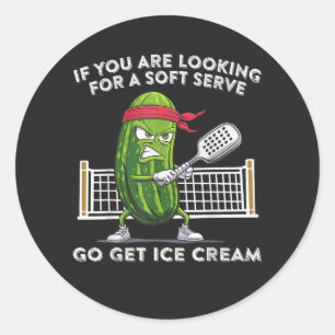 Pickleball Player Funny Classic Round Sticker