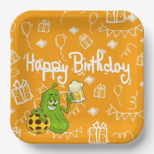 Pickleball  Player funny face for Birthday Party  Paper Plates