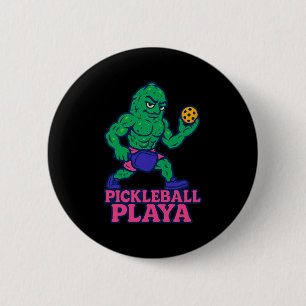 Pickleball player funny pickle ball pickelball din button