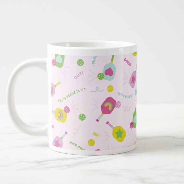 Pickleball Player Gift for Her Pink Specialty Mug (Left)