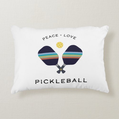 Pickleball Player Gift Peace Love and Pickleball Accent Pillow