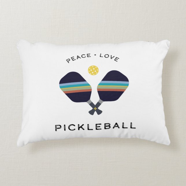 Pickleball Player Gift Peace Love and Pickleball Accent Pillow (Front)