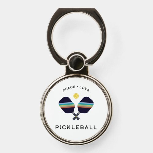 Pickleball Player Gift Peace Love and Pickleball  Phone Ring Stand