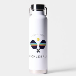 Pickleball Player Gift Peace Love and Pickleball  Water Bottle