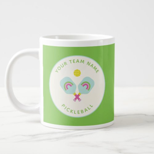 Pickleball Player Gift Rainbow Paddles Custom Team Giant Coffee Mug