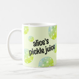 Pickleball Player Gift Sports Green Custom Name Coffee Mug
