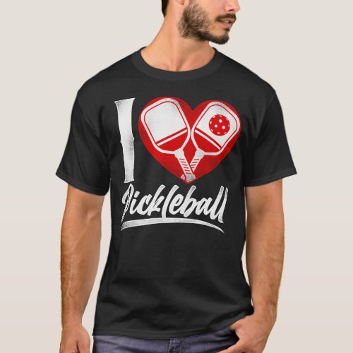 Pickleball Player I Love Pickleball Heart T_Shirt
