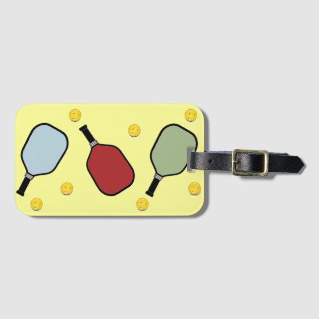 Pickleball Player Luggage Tag (Front Horizontal)