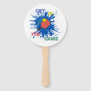 Pickleball player paddle sport game  hand fan
