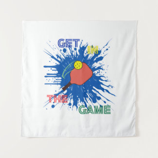 Pickleball player paddle sport game tapestry