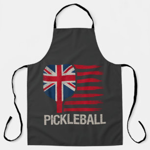 Pickleball Player Paddle Uk Flag  Apron
