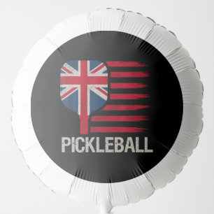 Pickleball Player Paddle Uk Flag Balloon