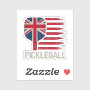 Pickleball Player Paddle Uk Flag Sticker