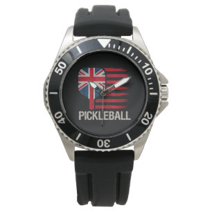 Pickleball Player Paddle Uk Flag  Watch