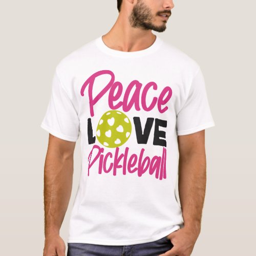 Pickleball Player Peace Love Pickleball Girl T_Shirt