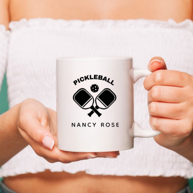 Pickleball Player Personalized Name Coffee Mug (Creator Uploaded)