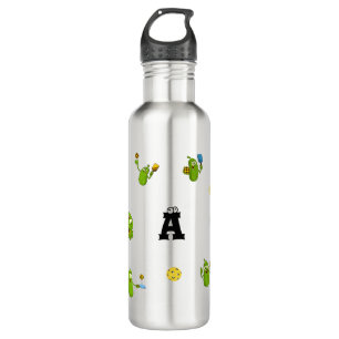 Pickleball Player Personalized Name Funny Stainless Steel Water Bottle