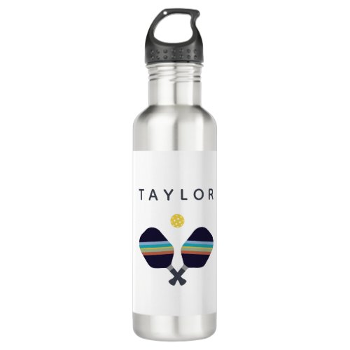 Pickleball Player Personalized Name Stainless Steel Water Bottle