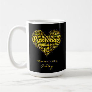 Pickleball Player Personalized Name Word Art Coffee Mug