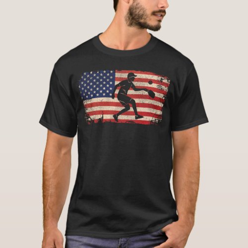 Pickleball Player Pickleball American Flag T_Shirt