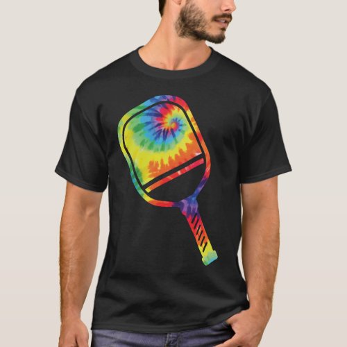 Pickleball Player Pickleball Paddle Tie Dye Paddle T_Shirt