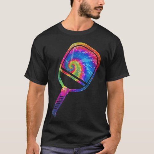 Pickleball Player Pickleball Paddle Tie Dye Paddle T_Shirt