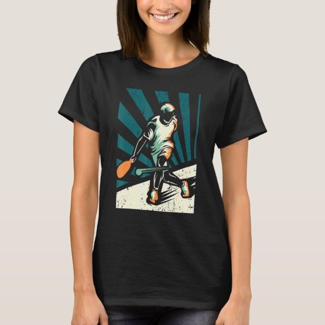 Pickleball Player Retro Vintage T-Shirt (Front)