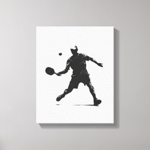 Pickleball Player Silhouette Sport Design Canvas Print