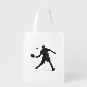 Pickleball Player Silhouette Sport Design Grocery Bag