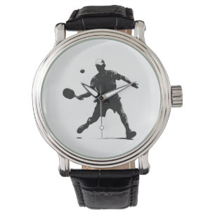 Pickleball Player Silhouette Sport Design Watch
