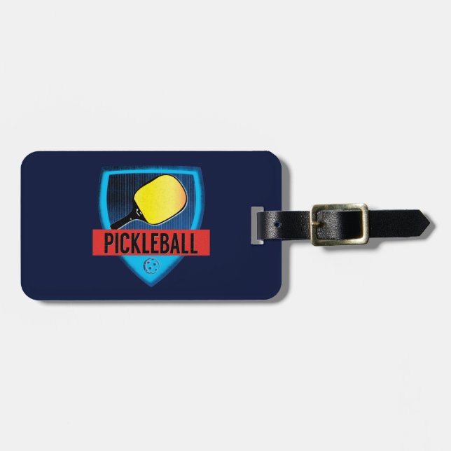 Pickleball Player Sports Bag ID Tag (Front Horizontal)