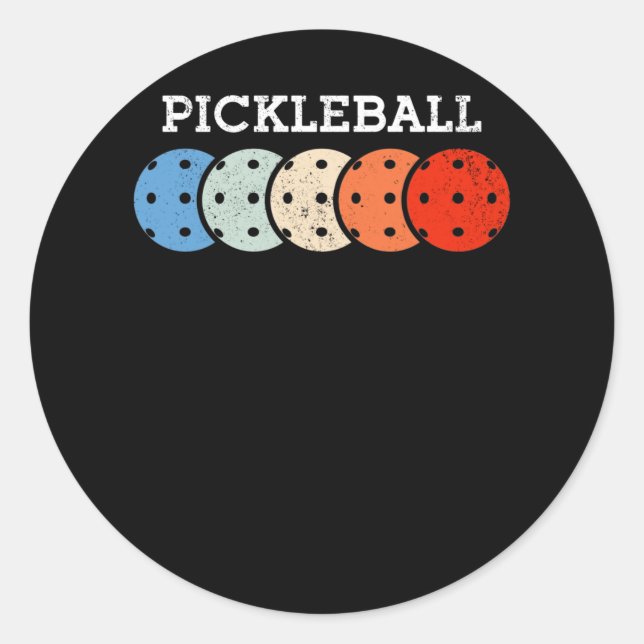 Pickleball Player Sports Lover Classic Round Sticker (Front)