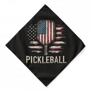 Pickleball Player US Flag Retro Paddleball Bandana
