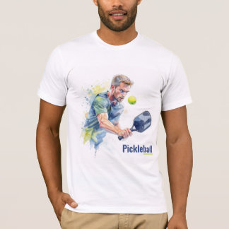 Pickleball Player with Ball - Watercolor Style T-Shirt