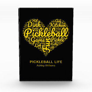Pickleball Player Word Art Typography Personalized Photo Block