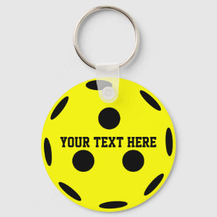 Pickleball Player Yellow Ball Keychain
