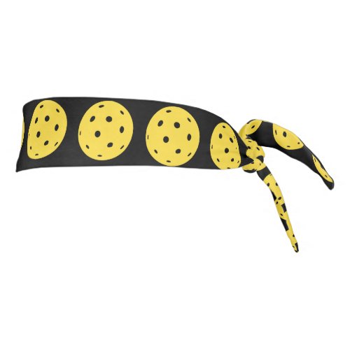 Pickleball Player Yellow Pickleball Pattern Black Tie Headband