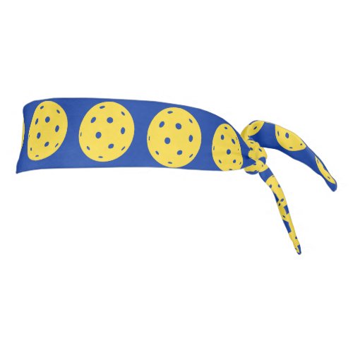 Pickleball Player Yellow Pickleball Pattern Blue Tie Headband