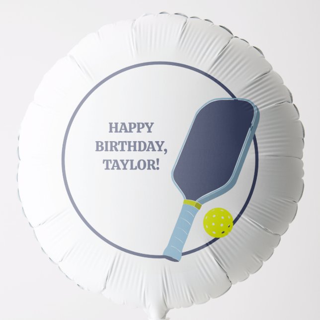 Pickleball Players Custom Message Birthday Balloon (Front)