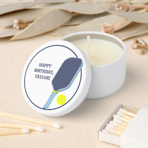 Pickleball Players Custom Message Birthday Mini Candle Favors