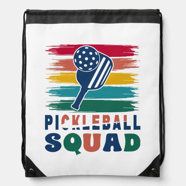 Pickleball Players Gift Idea Drawstring Bag (Front)