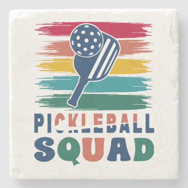 Pickleball Players Gift Idea Stone Coaster (Front)